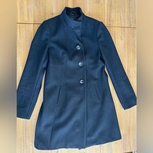 United Colors of Benetton Black 80% Wool Coat Jacket Size 42 (US Small)